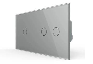 Touchscreen Schakelaar | Grijs Glas | Smart Design | 1 + 2 |, Ophalen of Verzenden, Nieuw, Schakelaar
