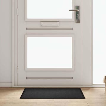 vidaXL Deurmat Antraciet 60 x 40 x 1.2 cm Teddy Stof, Tuin en Terras, Deurmatten, Verzenden, Nieuw