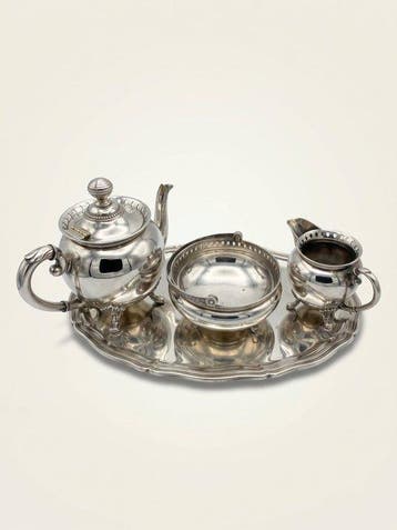 WMF / Geislingen - Koffie- en theeservies (4) - Verzilverd