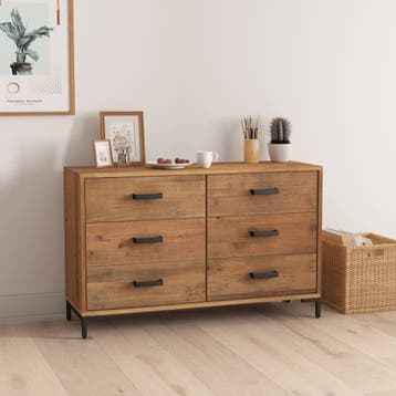 vidaXL Dressoir 110x35x70 cm massief grenenhout bruin, 100 tot 150 cm, Verzenden, Nieuw, Grenenhout