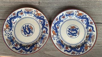 Schotel (2) - Aardewerk - Chinese dragon & bird decor, Antiek en Kunst