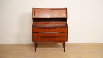 Vintage secretaire | Teak | 93 cm, Ophalen of Verzenden, Nieuw