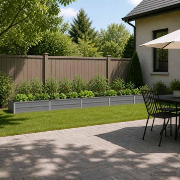 vidaXL Verhoogd Tuinbed Grijs 400 x 40 x 24 cm koudgewalst, Minder dan 30 cm, Verzenden, Minder dan 60 cm, Nieuw