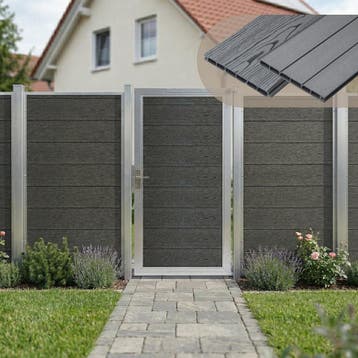 Tuindeur Segovia tuinpoort met privacyscherm 180x90 cm grijs, Tuin en Terras, Verzenden, Nieuw