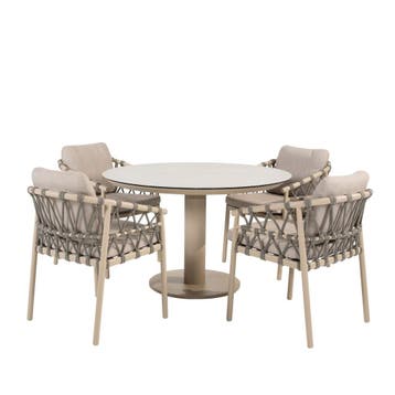 Sarah Piacenza dining tuinset 120xH75 cm 5 delig keramiek, Ophalen of Verzenden, Nieuw