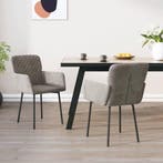 vidaXL Eetkamerstoelen 2 st fluweel lichtgrijs, Huis en Inrichting, Stoelen, Verzenden, Nieuw, Grijs
