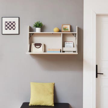 Klaptafel Rautalampi wandbureau voor wandmontage beige [en.c, Verzenden, Nieuw