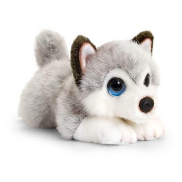 Keel Toys husky knuffel - pluche - grijs/wit - 25 cm, Verzenden, Nieuw