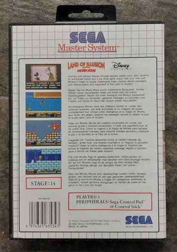 Mickey Mouse Land of Illusion (Sega tweedehands game), Spelcomputers en Games, Ophalen of Verzenden, Zo goed als nieuw