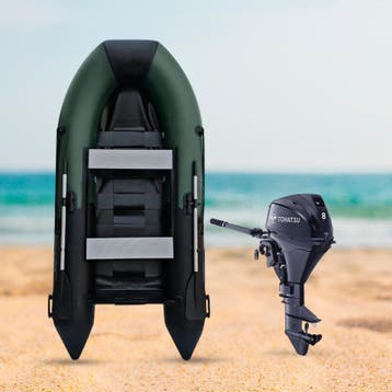 Rubberboot - 330 cm - Lattenbodem - Tohatsu 8 pk, Watersport en Boten, Ophalen of Verzenden, Nieuw, Buitenboordmotor, Overige materialen