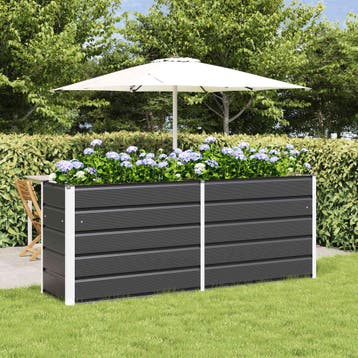 vidaXL Plantenbak Antraciet 195 x 50 x 75 cm Gegalvaniseerd, Verzenden, Minder dan 60 cm, Nieuw, Metaal