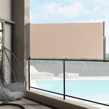 Windscherm uittrekbaar zijluifel 140x300 cm zandkleurig, Verzenden, Nieuw