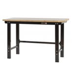 Werkbank zwart 150 cm met hardhouten blad - open model, Ophalen of Verzenden, Nieuw