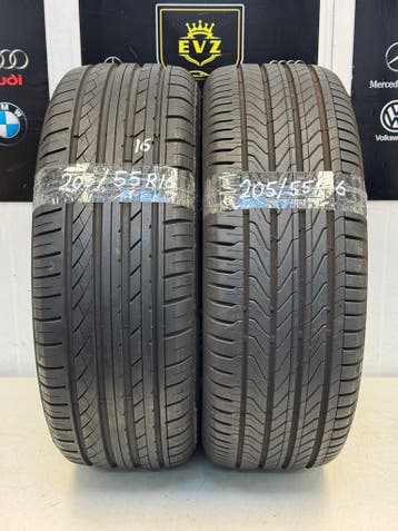 2 stuks 205/55R16 zomerbanden Continental Hifly HF805 7mm, Gebruikt, 16 inch, 205 mm, Band(en)