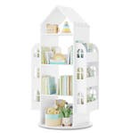 Huisvorm Kinderkast – Roterende Boekenkast van Houten Wit, Verzenden, Nieuw, Met plank(en)