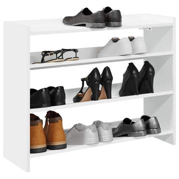 vidaXL Schoenenrek 80x25x62 cm bewerkt hout wit, Verzenden, Nieuw