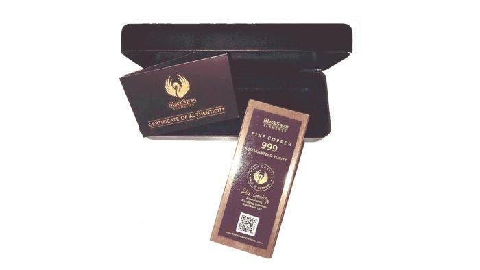 1 kilogram - Koper .999 - BlackSwan Elements Kupfer Barren, Postzegels en Munten, Edelmetalen en Baren