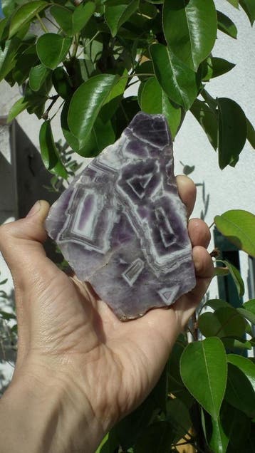 Chevron Amethist Schijf, Verzenden, Mineraal