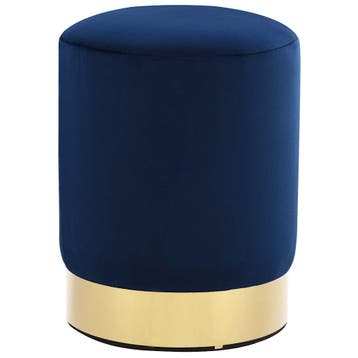 vidaXL Kruk fluweel 28 x 36 cm blauw en goudkleurig, Verzenden, Nieuw, Blauw