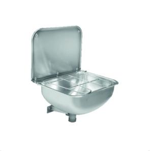 Uitstortgootsteen 436x339x190 mm RVS 304 – met verhoogde.., Verzenden