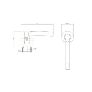 Intersteel Deurkruk Elegant Fusion op rozet - RVS, Verzenden, Nieuw