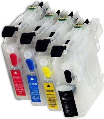 Huismerk Navulbare Cartridge Set t.v.v.  Brother LC-123, Nieuw, Cartridge, Inktmedia
