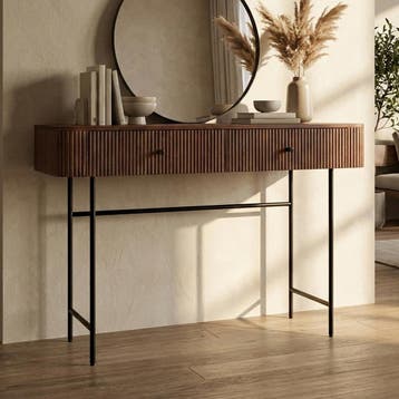 *WOONWINKEL* Sidetable Ribbel Hout 120 Cm, Verzenden, Nieuw