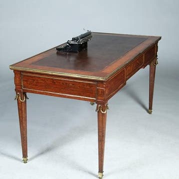 Frans bureau plat Napoleon III fraai brons en veel inlegwerk, Ophalen of Verzenden