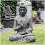 Super korting! Tuinbeeld Namaskara Boeddha XL donker nu €199, Tuin en Terras, Tuinbeelden, Ophalen of Verzenden, Nieuw, Overige materialen