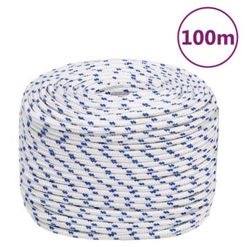 vidaXL Boot touw 10 mm 100 m polypropyleen wit, Verzenden, Nieuw