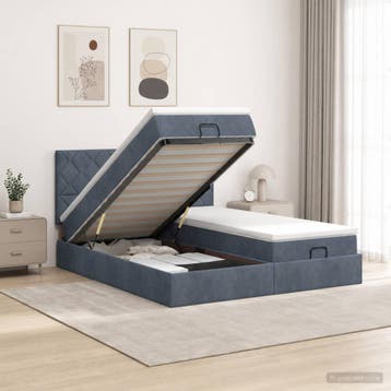 vidaXL Ottoman bed met matras met hoofdeinde 2 st, Huis en Inrichting, Slaapkamer | Bedden, Verzenden, Nieuw, Stof