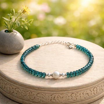 Parel - Zilver - Armband - London blue topaas