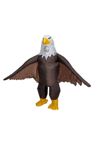 KIMU® Opblaas Kostuum Adelaar Opblaasbaar Pak Vogelpak Masco, Carnaval, Nieuw, Overige maten, Ophalen of Verzenden