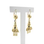 Oosterse gouden oorbellen met filigrain streng, Ophalen of Verzenden, Gebruikt, Overige kleuren, Goud