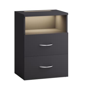 Nachtkastje Jamie Antraciet 55x40x28cm (Slaapkamer), Huis en Inrichting, Slaapkamer | Bedden, Verzenden, Nieuw