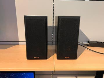 Klipsch RP-400M - 2  2-wegs boekenplank speakers, Zo goed als nieuw, 60 tot 120 watt, Front, Rear of Stereo speakers, Ophalen