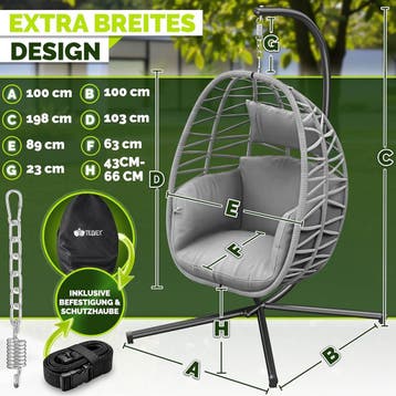 Egg Hangstoel - Hangstoel met standaard - Binnen en buiten -, Verzenden, Zo goed als nieuw