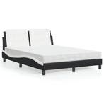 vidaXL Bed met matras Zadar kunstleer zwart en wit 140x200, Huis en Inrichting, Slaapkamer | Bedden, Overige materialen, Verzenden