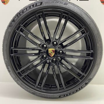 Porsche Boxster/Cayman 981/718 20 Turbo IV zwart met banden, Auto-onderdelen, Banden en Velgen, Ophalen, Gebruikt, Velg(en), 265 mm