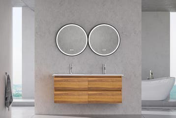 Hangend wastafelmeubel eiken kleur120cm met wasbak, Verzenden, Nieuw