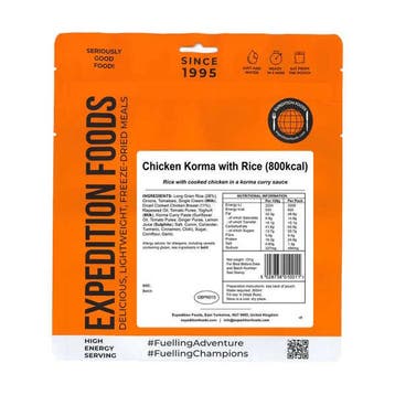 Kip Korma met rijst - Expedition Foods, Diversen