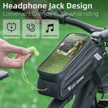 WEST BIKING Fietsstuurtas 7 inch Waterdicht Frame Tas met To, Verzenden, Nieuw
