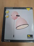 Brilliant Telio wandlamp roze metaal E14 nieuw in doos, Nieuw, Metaal, Wandlamp