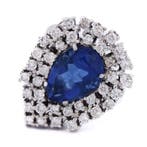 Ring - 18 karaat Witgoud - 6.60ct. tw. Saffier - Diamant, Sieraden, Tassen en Uiterlijk, Ringen, Nieuw