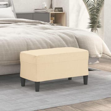 vidaXL Bankje 70x35x41 cm stof crèmekleurig, Verzenden, Nieuw, Stof, Minder dan 150 cm