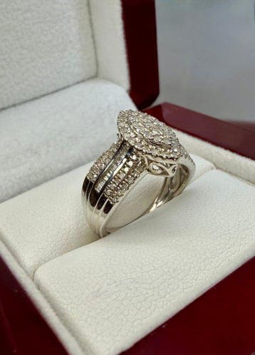 Zonder minimumprijs - Ring Zilver - 0.50ct. tw. Diamant, Nieuw