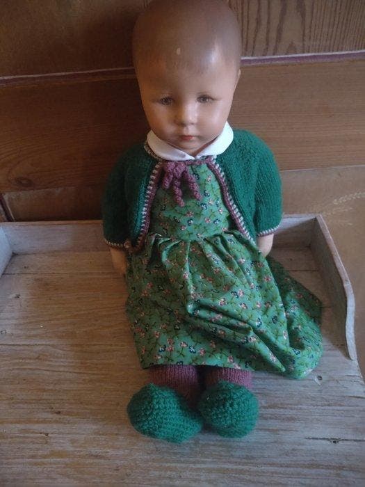 Käthe Kruse - Pop Poupée Khäte Kruse Hampelchen US Zone -, Antiek en Kunst, Antiek | Speelgoed