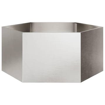 vidaXL Plantenbak zeshoek 104x90x45 cm roestvrijstaal, Verzenden, Nieuw, Metaal