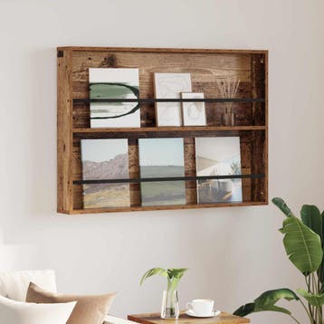 vidaXL Tijdschrift Rek met plank Oudhout 100 x 12 x 70 cm, Verzenden, Nieuw