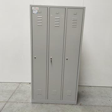 3-deurs kledinglocker hang+leggedeelte - 180x89x50, Huis en Inrichting, Ophalen of Verzenden, Nieuw